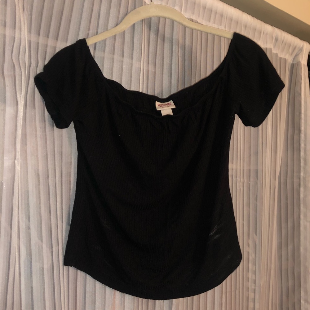 Off the shoulder black top